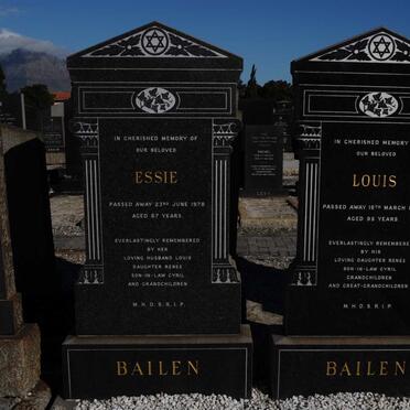 BAILEN Louis -1982 &amp; Essie -1978