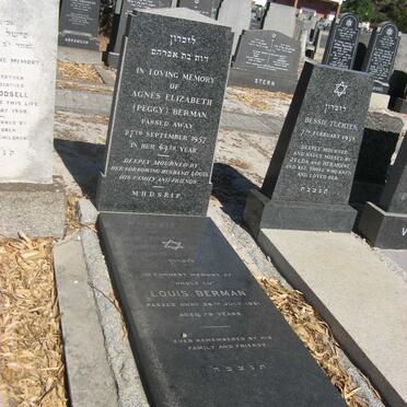 BERMAN Louis -1961 &amp; Agnes Elizabeth -1957