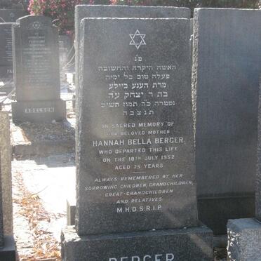 BERGER Hannah Bella -1952