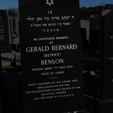BENSON Gerald Bernard -1972