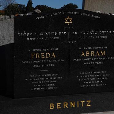 BERNITZ Abram -1963 &amp; Freda -1980