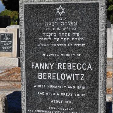 BERELOWITZ Fanny Rebecca 1898-1983