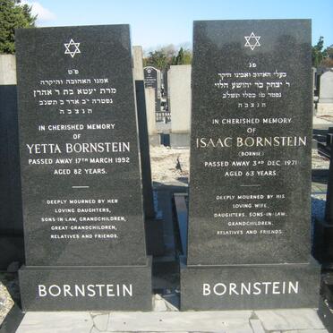 BORNSTEIN Isaac -1971 &amp; Yetta -1992