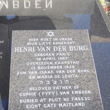 BURG Henri, van der 1867-1928