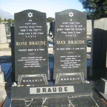 BRAUDE Max 1909-1974 &amp; Rose -1984