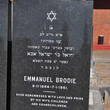 BRODIE Emmanuel 1894-1961 &amp; Annie GOLDBERG 1898-1973