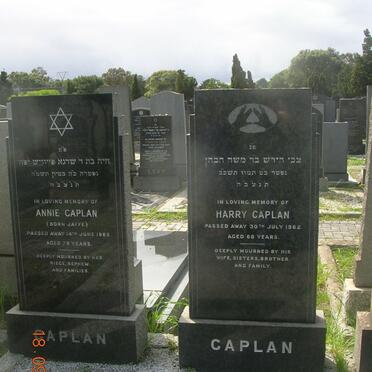 CAPLAN Harry -1962 &amp; Annie JAFFE -1985