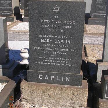 CAPLIN Mary nee SHIFFMAN -1962