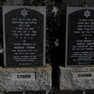 CHORN Nahum -1946 &amp; Sarah -1965
