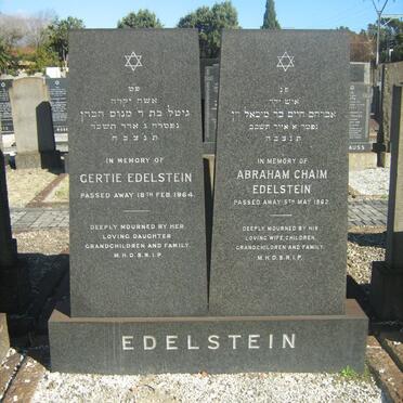 EDELSTEIN Abraham Chaim -1962 &amp; Gertie -1964