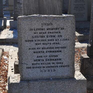 EHRMANN Marta -1942 :: EHRMANN Herta -1942 :: EHRMANN Gustav 1912-1952