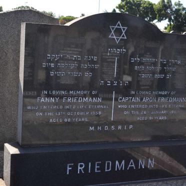 FRIEDMANN Aron -1964 &amp; Fanny -1958