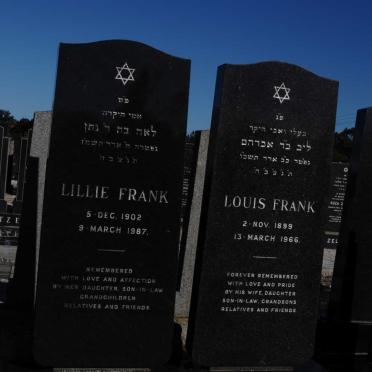 FRANK Louis 1899-1966 &amp; Lillie 1902-1987