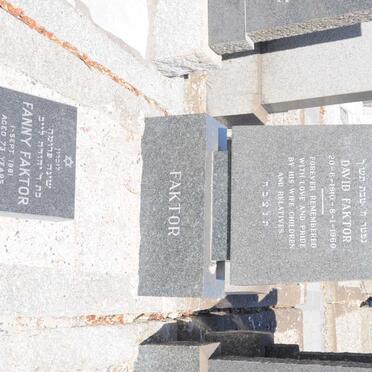 FAKTOR David 1910-1960 &amp; Fanny -1981