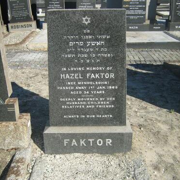 FAKTOR Hazel nee MENDELSOHN -1965