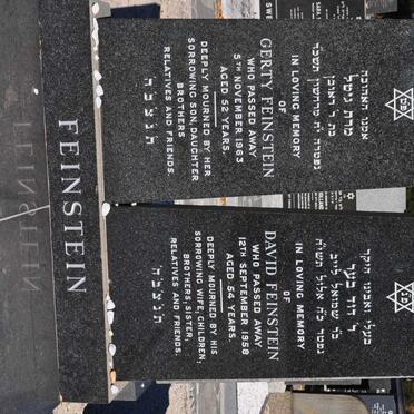 FEINSTEIN David -1958 &amp; Gerty -1963