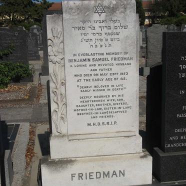 FRIEDMAN Benjamin Samuel -1953