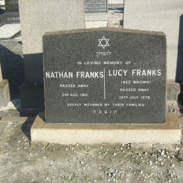 FRANKS Nathan -1912 &amp; Lucy BROWN -1976