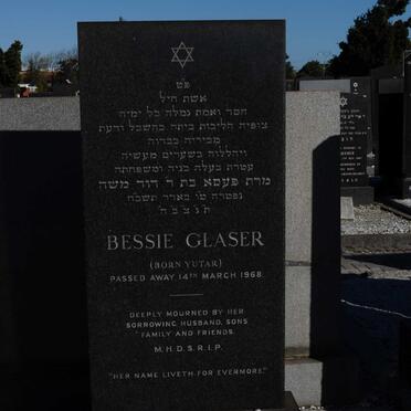 GLASER Bessie nee YUTAR -1968