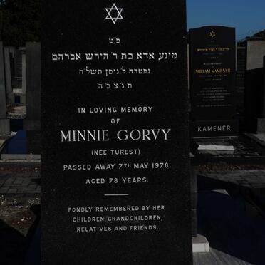 GORVY Minnie nee TUREST -1978