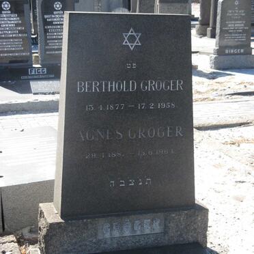 GRÖGER Berthold 1877-1958 &amp; Agnes 1887-1964