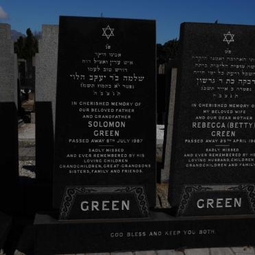 GREEN Solomon -1987 &amp; Rebecca -1963