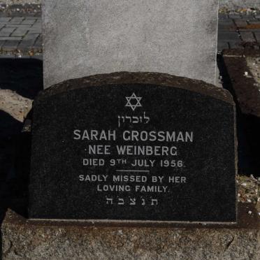 GROSSMAN Sarah nee WEINBERG -1956