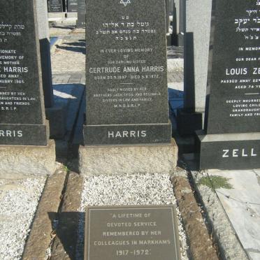 HARRIS Gertrude Anna 1897-1972