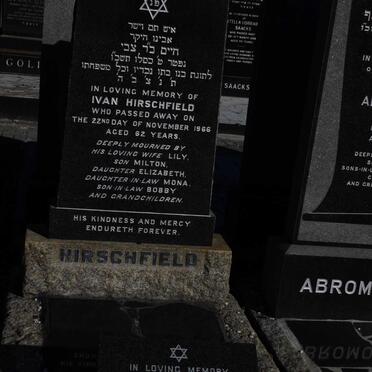 HIRSCHFIELD Ivan -1966 &amp; Helena Lily 1906-1984