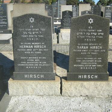HIRSCH Herman -1964 &amp; Sarah -1979