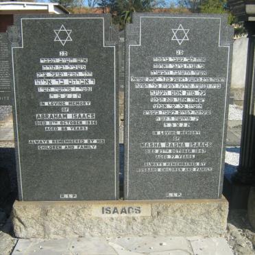ISAACS Abraham -1956 &amp; Masha Rasha -1947