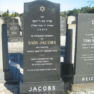 JACOBS Sadie nee FENSTER -1972