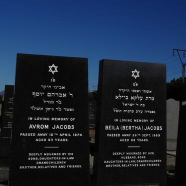 JACOBS Avrom -1974 &amp; Beila -1969