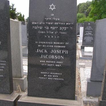 JACOBSON Jack Joseph -1967 &amp; Hilda Esther 1908-1975