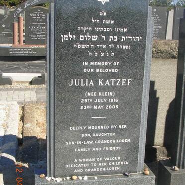 KATZEF Julia nee KLEIN 1916-2005