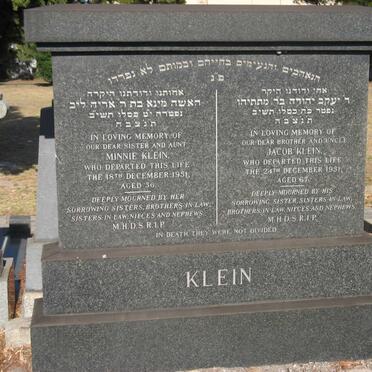 KLEIN Jacob -1951 &amp; Minnie -1951