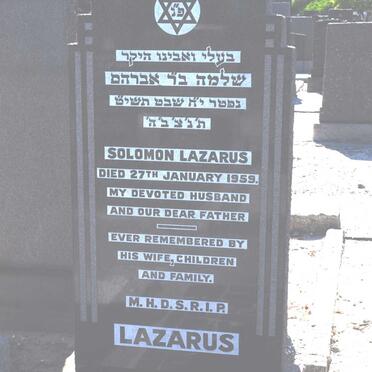 LAZARUS Solomon -1959