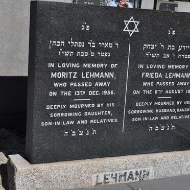 LEHMANN Moritz -1956 &amp; Frieda -1954