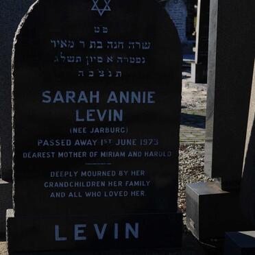 LEVIN Sarah Annie  nee JARBURG -1973