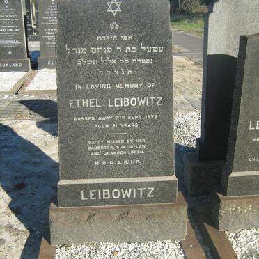 LEIBOWITZ Ethel -1972