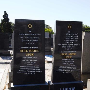 LIPOW Isaac Aaron -1972 &amp; Beila Rochel -1960