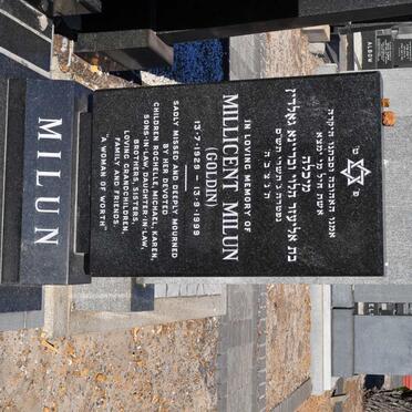 MILUN Millicent nee GOLDIN 1929-1999