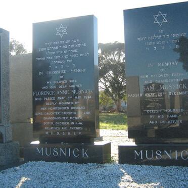 MUSNICK Sam -1995 &amp; Florence Anne -1974