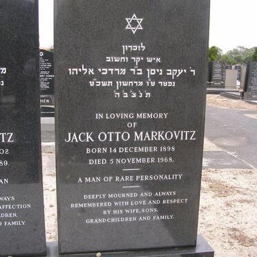MARKOVITZ Jack Otto 1898-1968 &amp; Lena 1902-1989