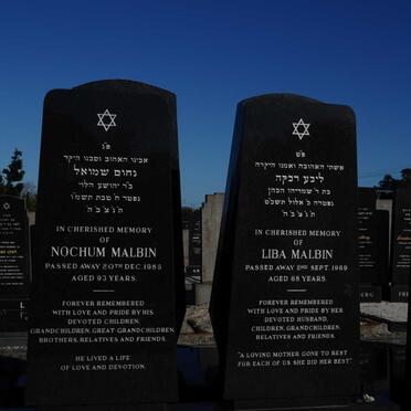 MALBIN Nochum -1985 &amp; Liba -1969