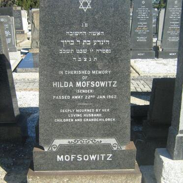 MOFSOWITZ Hilda nee SENDER -1962