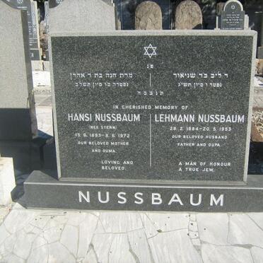 NUSSBAUM Lehmann 1884-1953 &amp; Hansi STERN 1893-1972