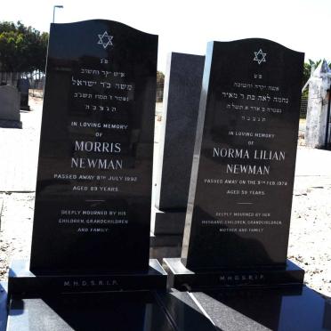 NEWMAN Morris -1992 &amp; Norma Lilian -1978