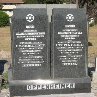 OPPENHEIMER Samuel -1950 &amp; Jeanette -1962