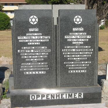 OPPENHEIMER Samuel -1950 &amp; Jeanette -1962
